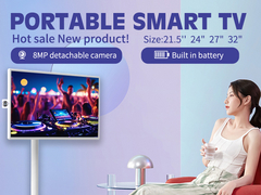 32 इंच एंड्रॉयड स्मार्ट वायरलेस डिस्प्लेटच स्क्रीन कैमरा के साथ 5H 9H समायोज्य स्टैंड