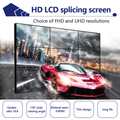 4k HD 2x2 3x3 splicing screen advertising display 49 inch 3.5mm narrow bezel lcd video wall monitor player